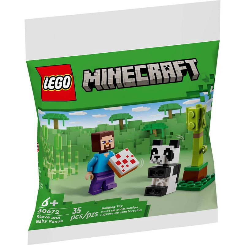 slide 1 of 4, LEGO Minecraft Steve and Baby Panda 30672, 1 ct