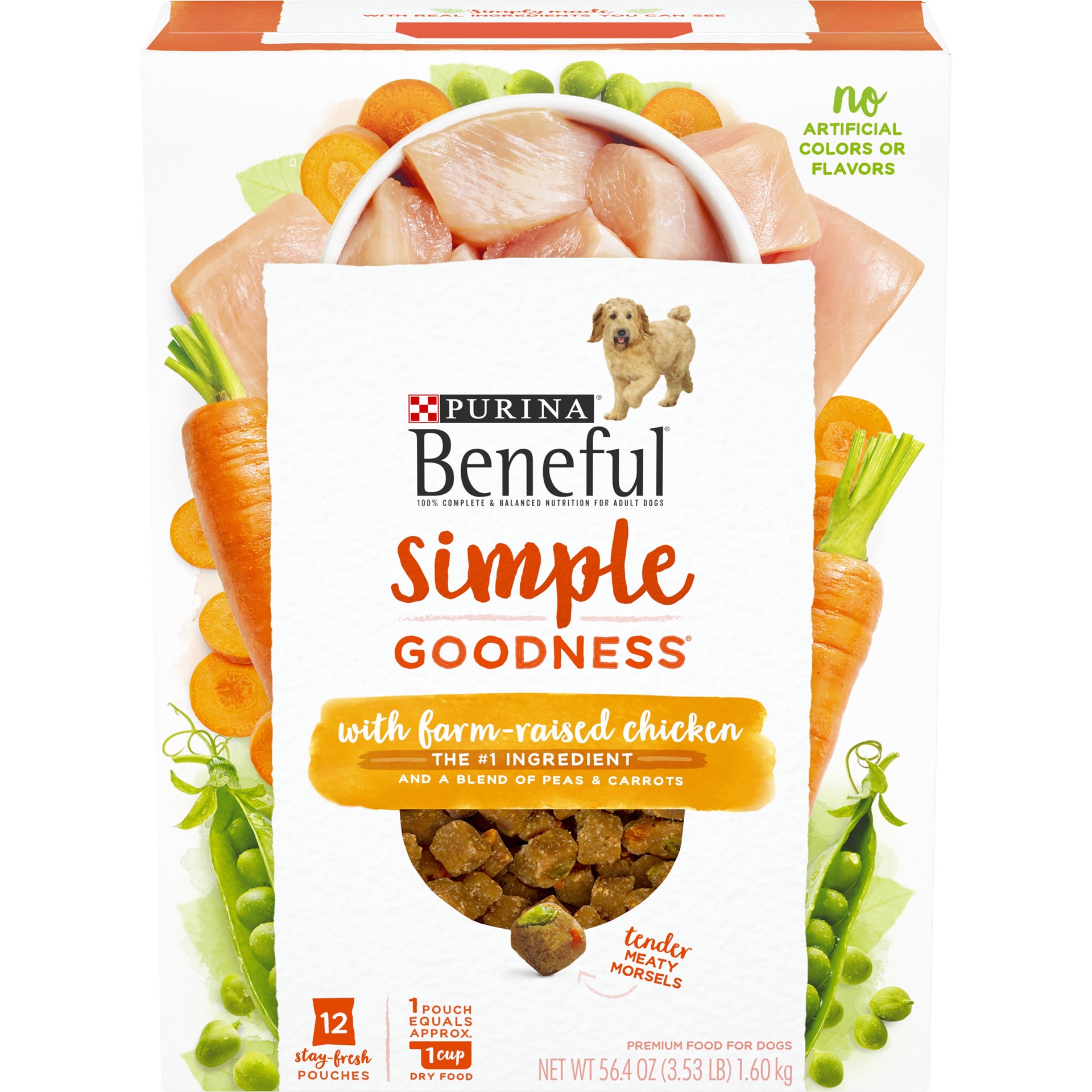 slide 1 of 9, Beneful Purina Beneful Dry Dog Food, Simple Goodness With Farm Raised Chicken, 56.4 oz