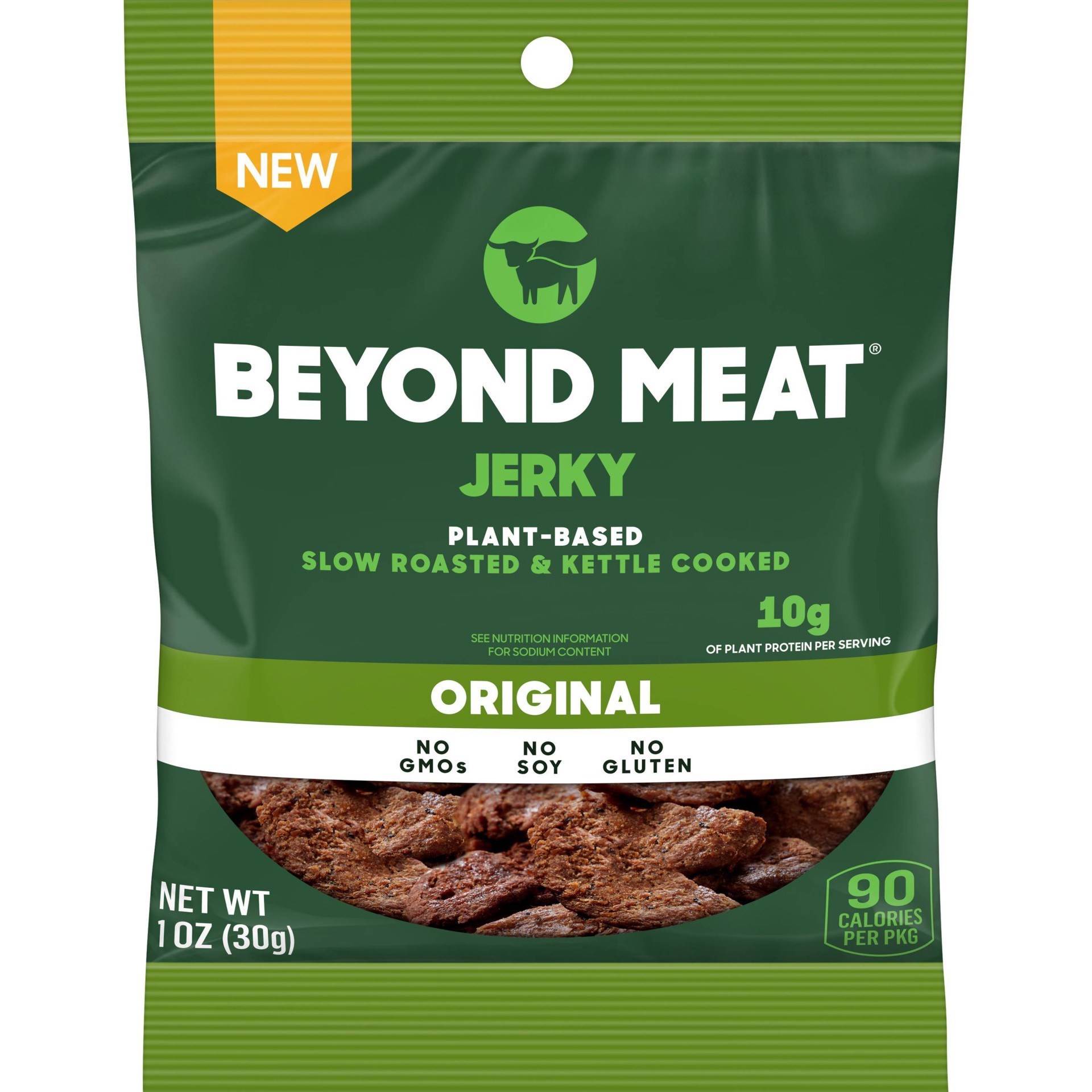 slide 1 of 3, Beyond Meat Jerky, 1 oz