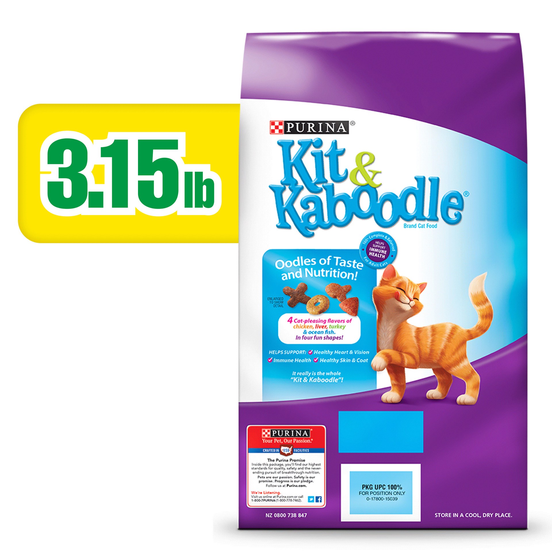 slide 5 of 8, Kit & Kaboodle Purina Kit & Kaboodle Dry Cat Food, Original, 3.15 lb