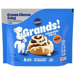 Grands! Cinnamon Rolls with Cream Cheese Icing, Frozen Dough, 8 Ct, 30.5 oz