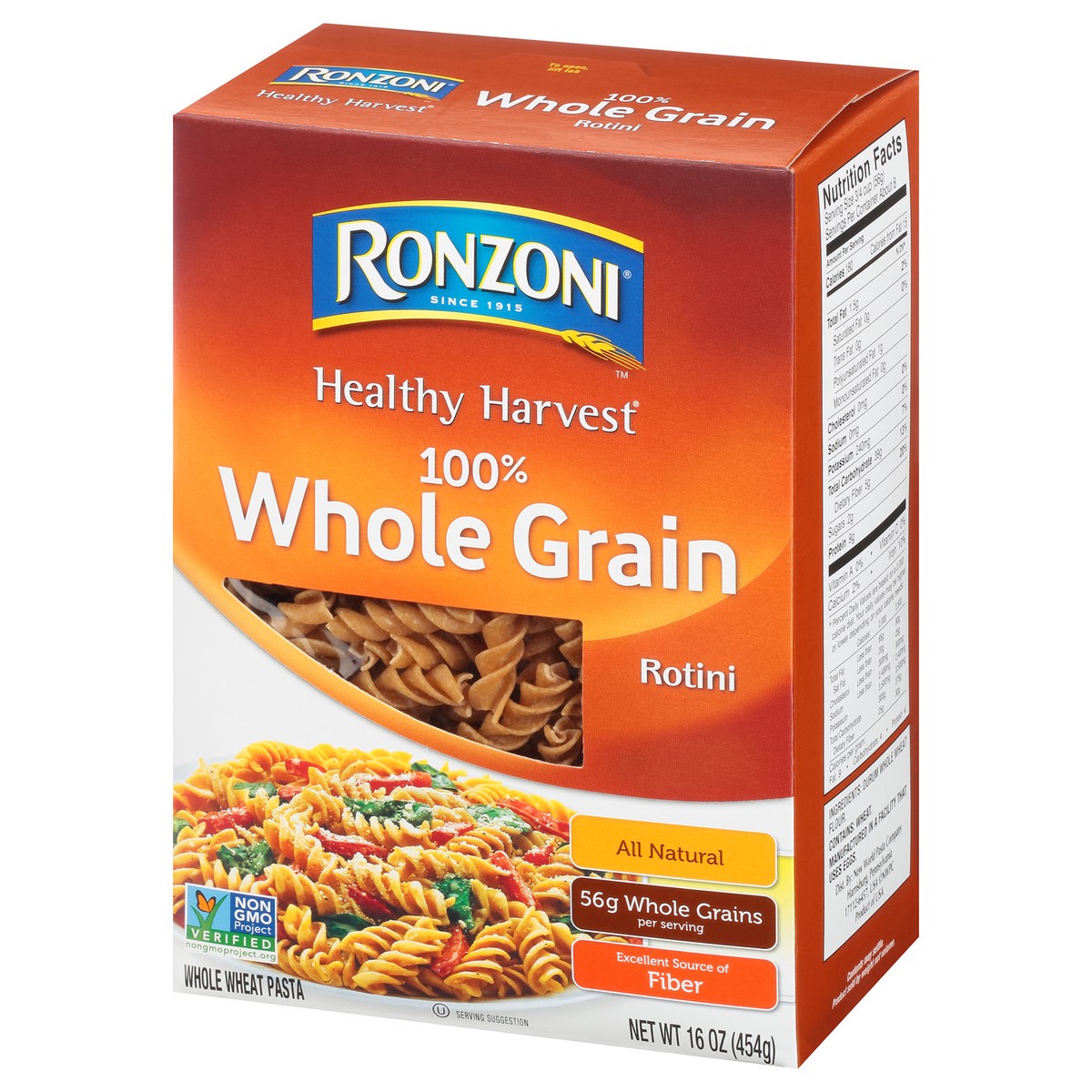 slide 3 of 9, Ronzoni Healthy Harvest Whole Grain Rotini, 16 oz, Whole Wheat Pasta, 16 oz