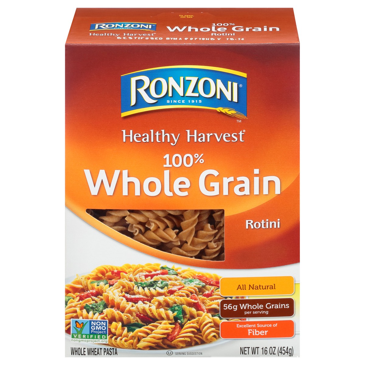 slide 1 of 9, Ronzoni Healthy Harvest Whole Grain Rotini, 16 oz, Whole Wheat Pasta, 16 oz