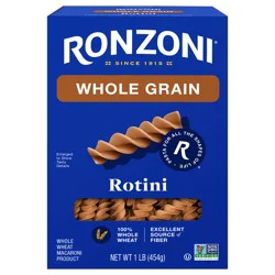 Ronzoni Healthy Harvest Whole Grain Rotini, 16 oz, Whole Wheat Pasta