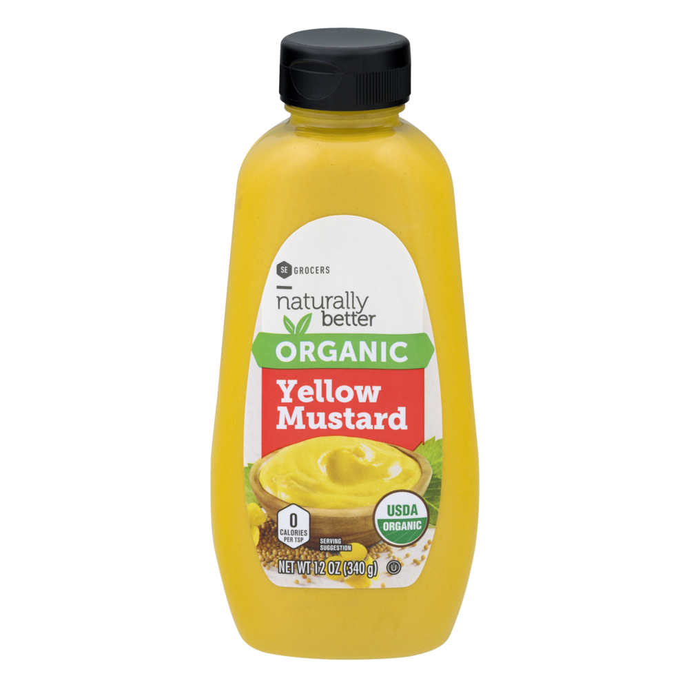 slide 1 of 1, SE Grocers Naturally Better Organic Mustard Yellow, 12 oz