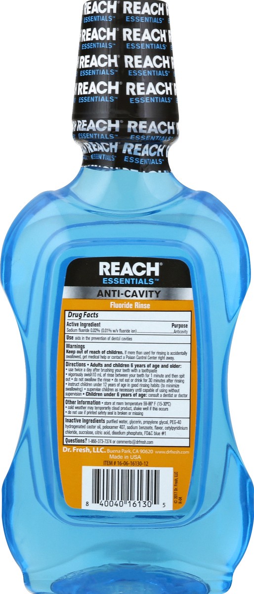 slide 6 of 6, REACH Fluoride Rinse, Anti-Cavity, Arctic Mint, 13.5 fl oz