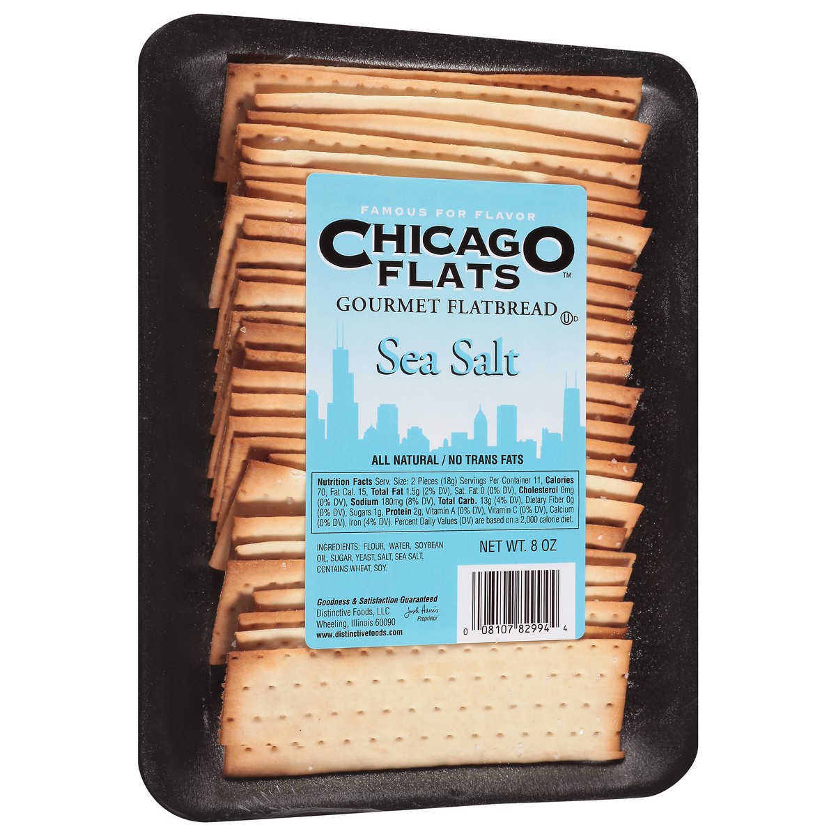 slide 2 of 13, Chicago Flats Sea Salt Gourmet Flatbread 8 oz, 8 oz
