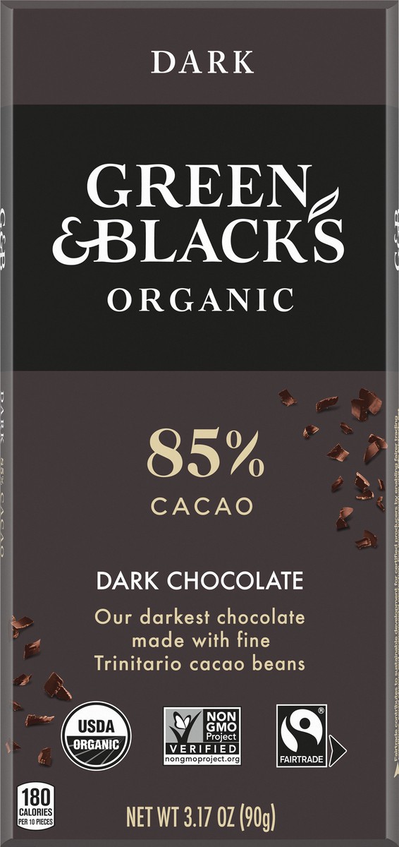 slide 14 of 14, Green Blacks Green & Black's Organic Dark Chocolate Bar, 85% Cacao, 3.17 oz, 3.17 oz