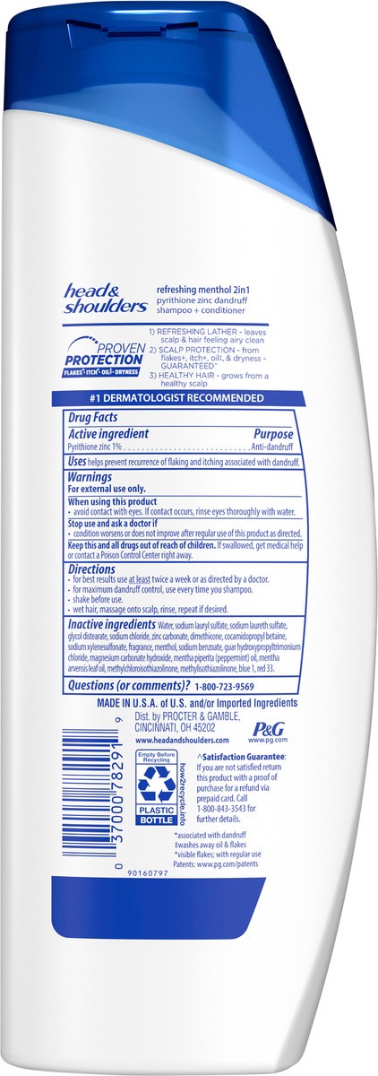 slide 2 of 3, Head & Shoulders Refreshing Menthol Dandruff 2 in 1 Shampoo and Conditioner, 12.8 fl oz, 12.8 fl oz