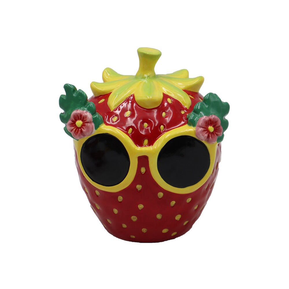 slide 1 of 1, EDL Ceramic Strawberry Decoration, 6.5 in