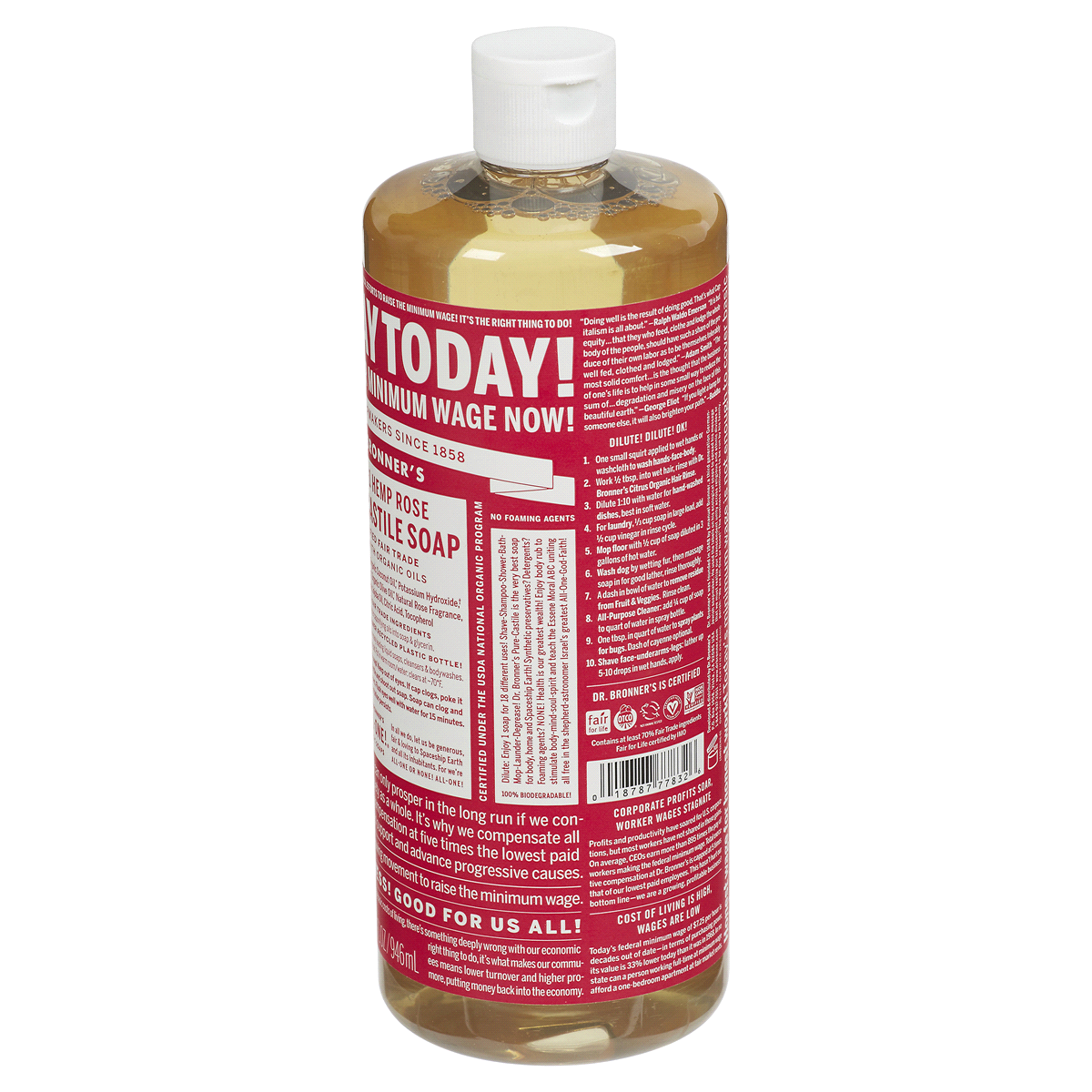 slide 11 of 18, Dr. Bronner's Castile Liq Soap Rose Org 32Oz, 1 ct