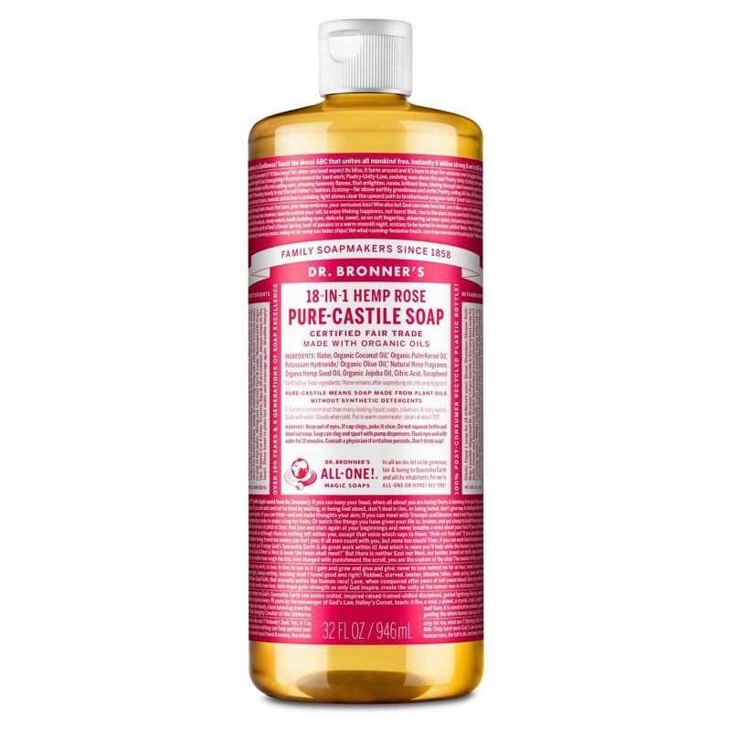 slide 1 of 18, Dr. Bronner's Castile Liq Soap Rose Org 32Oz, 1 ct