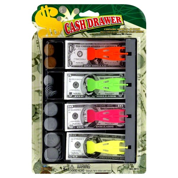 slide 1 of 1, Imperial Cash Drawer Play Money, 1 ct