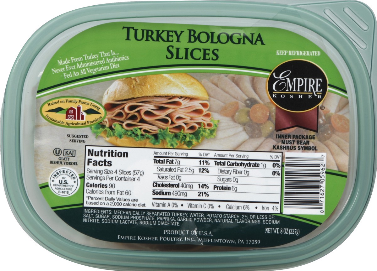 slide 3 of 4, Empire Kosher Empire Turkey Bologna, 8 oz