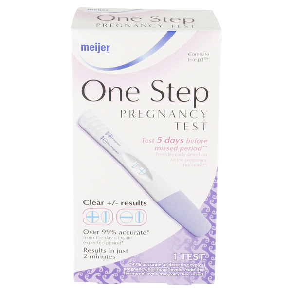 slide 1 of 1, Meijer One Step Pregnancy Test, 1 ct