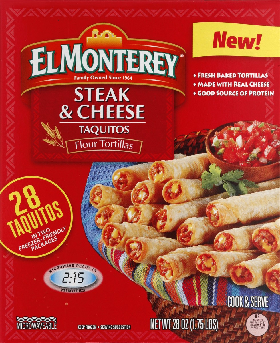 slide 5 of 6, El Monterey Beef & Cheese Flour Taquitos, 21 ct