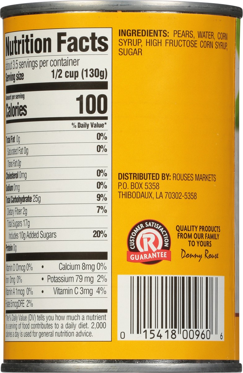 slide 8 of 9, Rouses Markets Sliced Pears in Heavy Syrup 15.25 oz, 15.25 oz