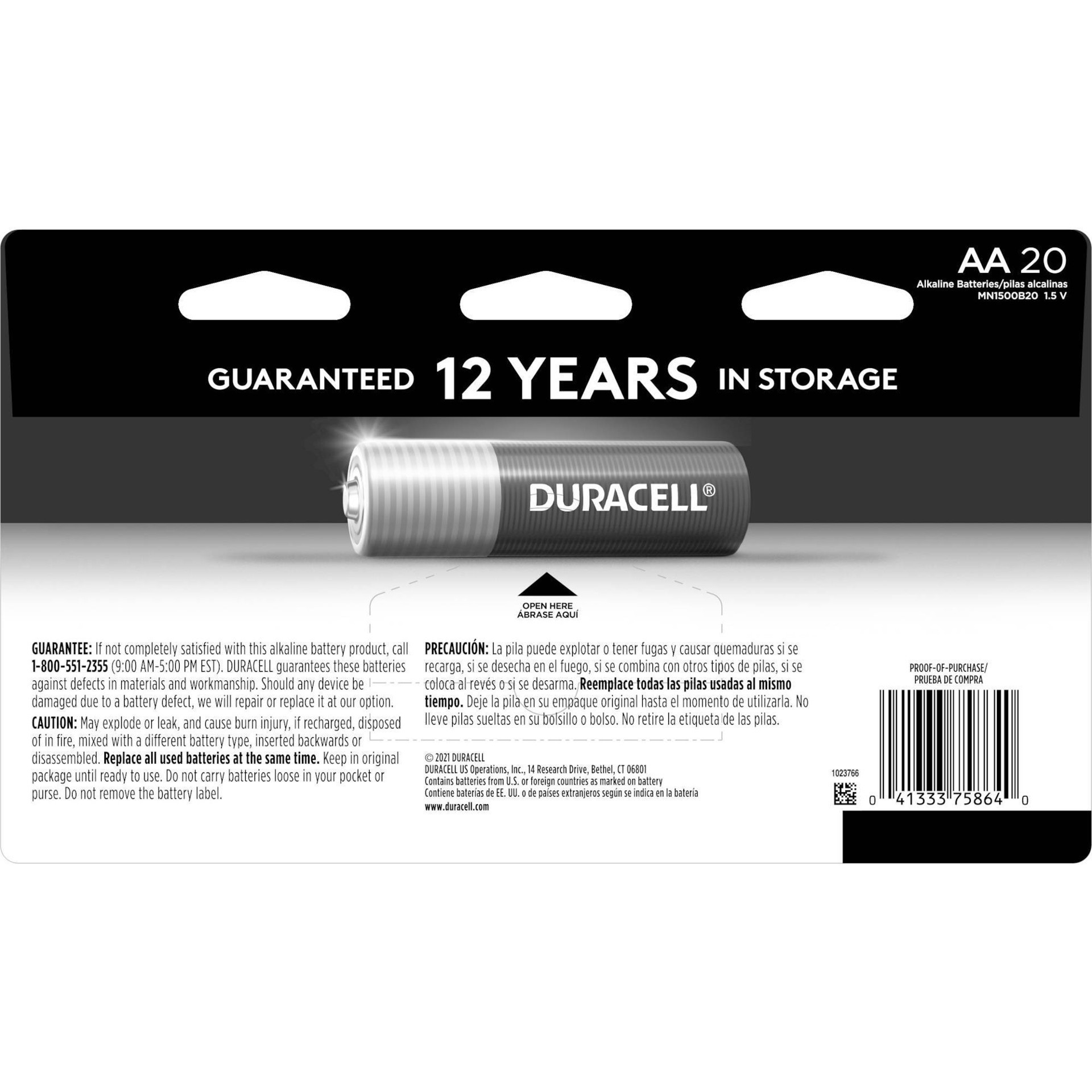 slide 24 of 27, Duracell Coppertop AA Alkaline Batteries, 20/Pack, 20 ct