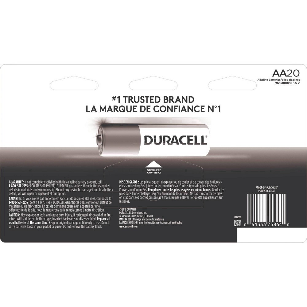 slide 16 of 27, Duracell Coppertop AA Alkaline Batteries, 20/Pack, 20 ct