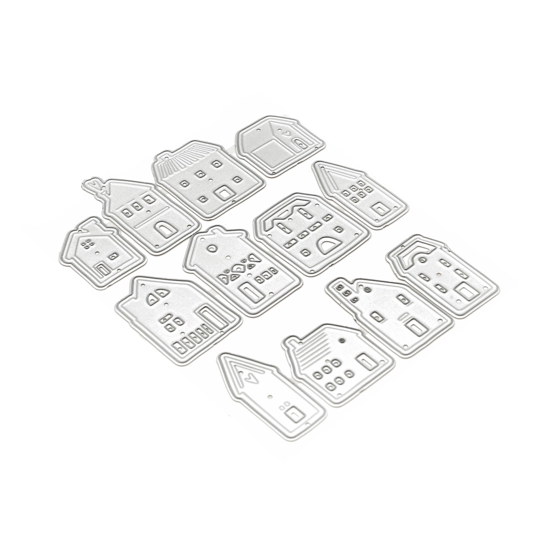 slide 4 of 5, Houses Cutting Die Set By Recollections, 12 dies