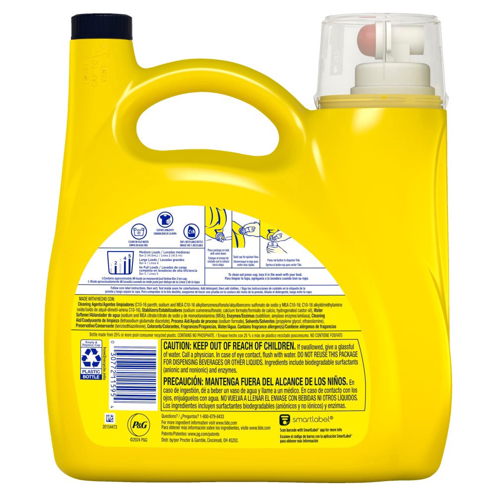 slide 3 of 5, Tide Sunny Breeze Liquid Simply Oxi Febreze Laundry Detergent - 137 fl oz, 137 fl oz