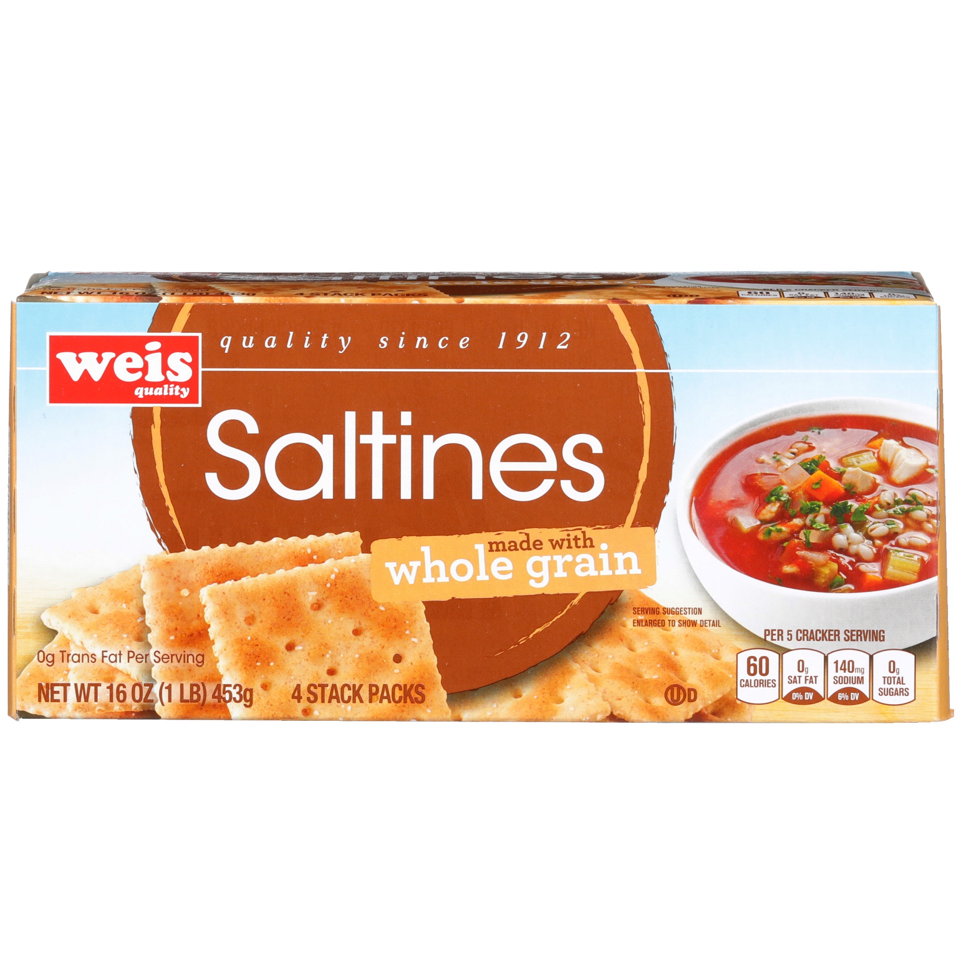 slide 1 of 6, Weis Quality Wheat Saltines Cracker, 16 oz