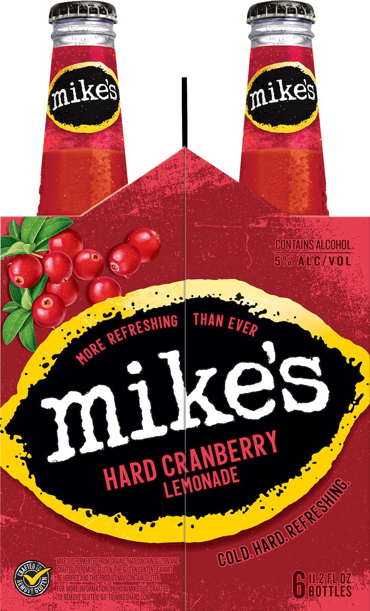 slide 4 of 7, Mike's Premium Malt Beverage Hard Cranberry Lemonade Beer 6 ea, 6 ct; 11.2 oz