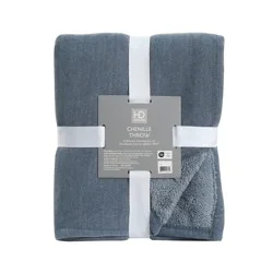 HD Designs Chenille Sherpa Throw - Blue