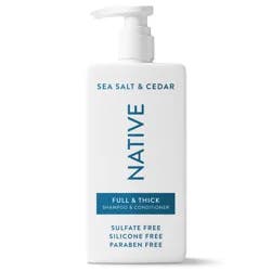 Native Full & Thick 2-in-1 Shampoo & Conditioner Sea Salt & Cedar 16.5 fl Oz.