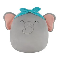 Squishmallows 12" Grey Elephant with Closed Eyes and Headband