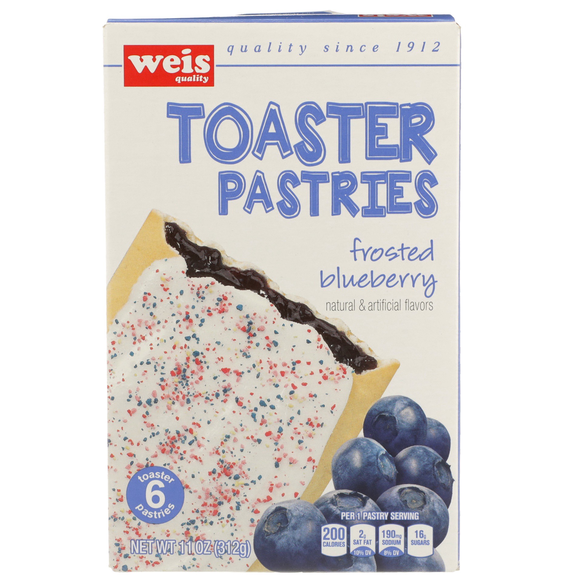 slide 2 of 6, Weis Quality Frosted Blueberry Toaster Pastries, 11 oz