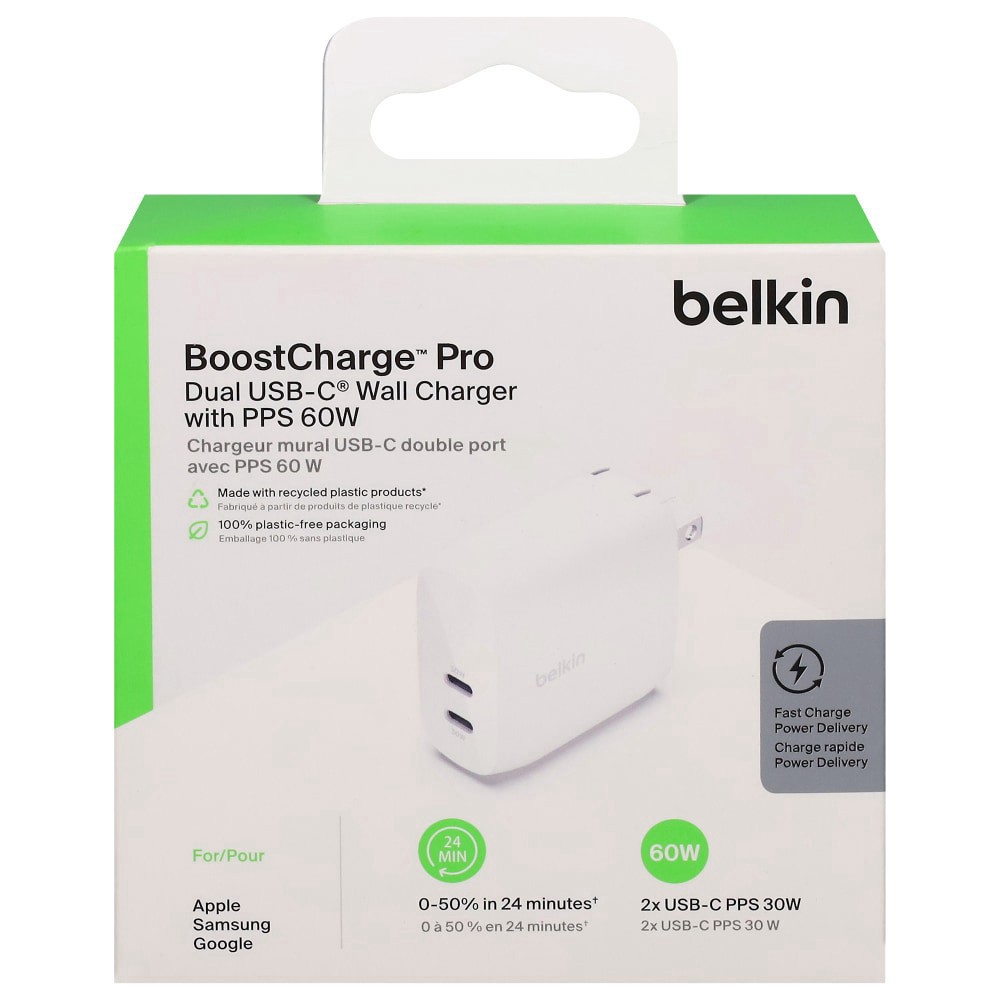 slide 1 of 4, Belkin BoostCharge™ Pro Dual USB-C Wall Charger, 1 ct