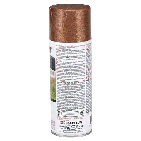 slide 5 of 9, Rust-Oleum Stops Rust Protective Hammered Metal Finish Spray Paint - 210849, Copper, 12 oz