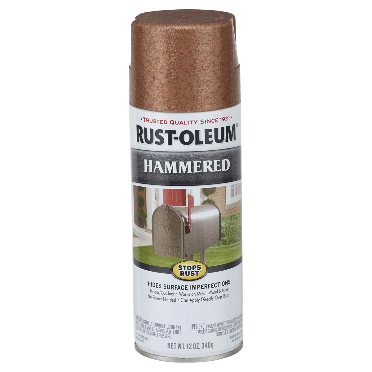 slide 1 of 9, Rust-Oleum Stops Rust Protective Hammered Metal Finish Spray Paint - 210849, Copper, 12 oz