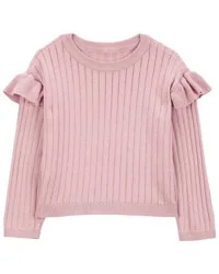Carter's Baby Ribbed Long-Sleeve Sweater - Pink Pink 24M