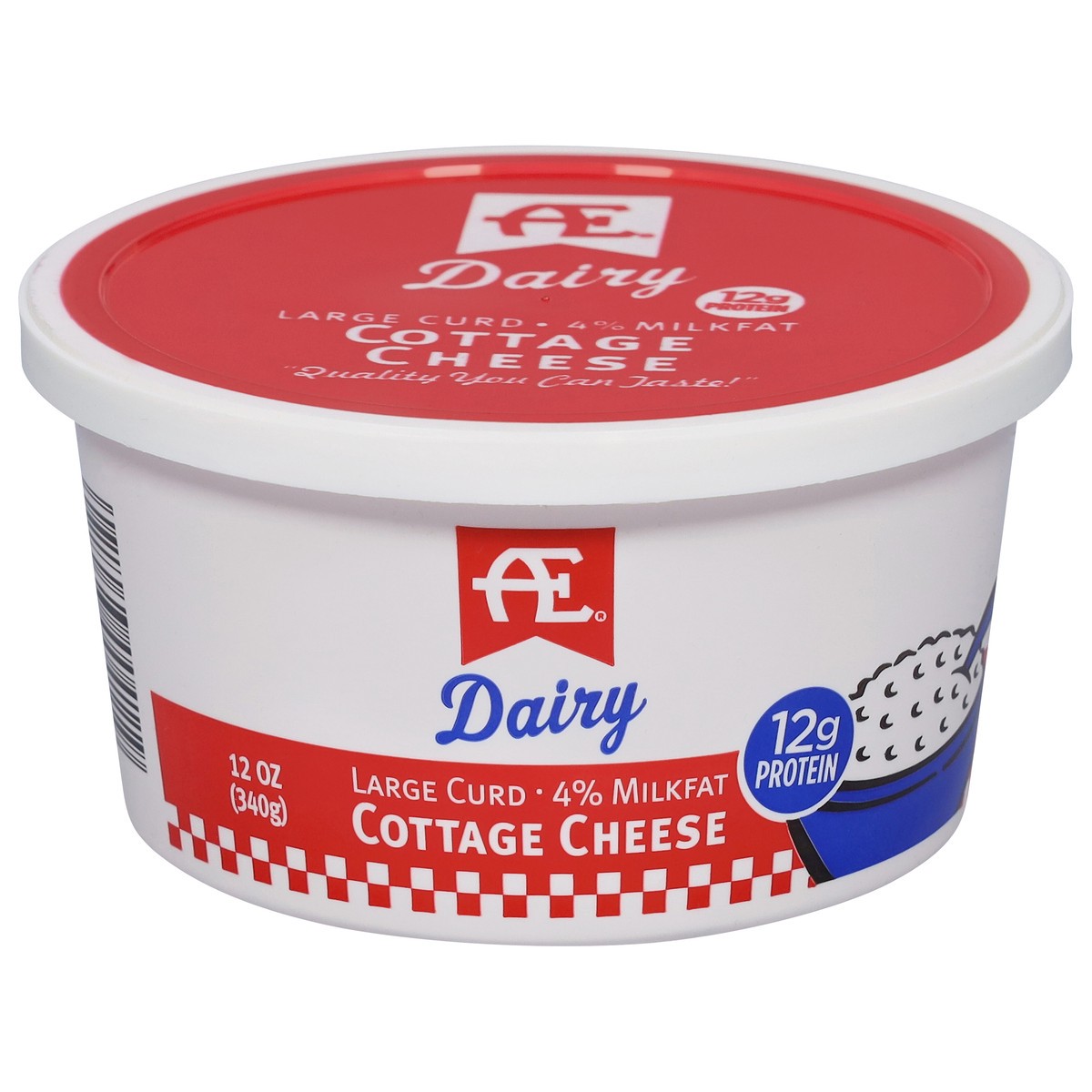 slide 1 of 11, AE Dairy 4% Milkfat Large Curd Cottage Cheese 12 oz, 12 oz