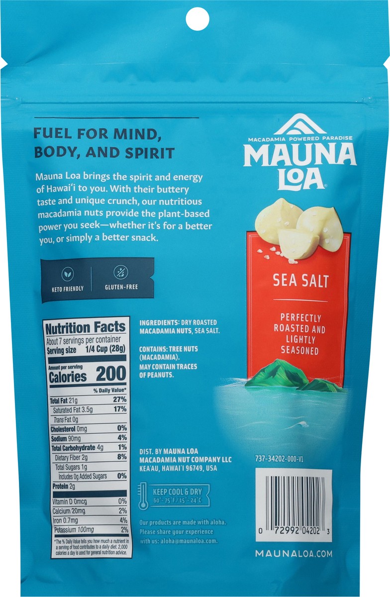 slide 7 of 14, Mauna Loa Dry Roasted Sea Salt Macadamias 7 oz, 7 oz