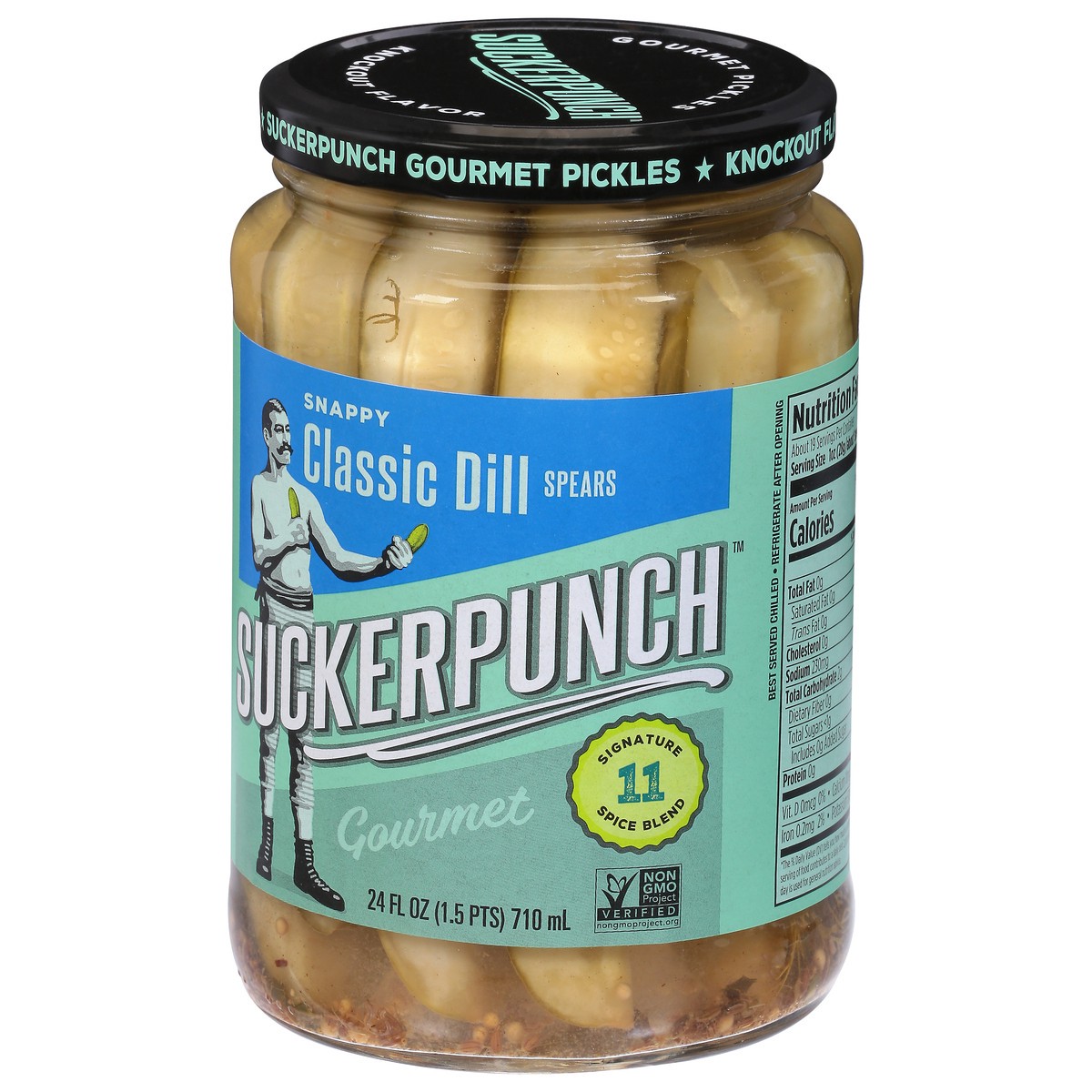 slide 5 of 9, SuckerPunch Gourmet Snappy Classic Dill Spears Pickles 24 fl oz, 24 oz