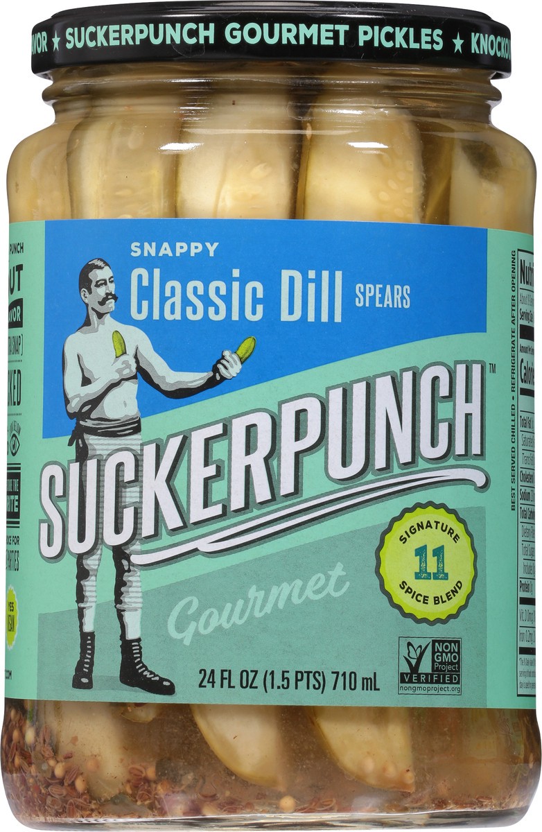 slide 7 of 9, SuckerPunch Gourmet Snappy Classic Dill Spears Pickles 24 fl oz, 24 oz