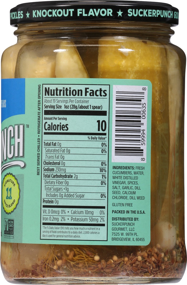 slide 4 of 9, SuckerPunch Gourmet Snappy Classic Dill Spears Pickles 24 fl oz, 24 oz