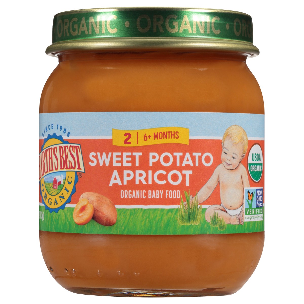 slide 1 of 10, Earth's Best Stage 2 Organic Sweet Potato Apricot Veggie & Fruit Blends Baby Food, 4 oz