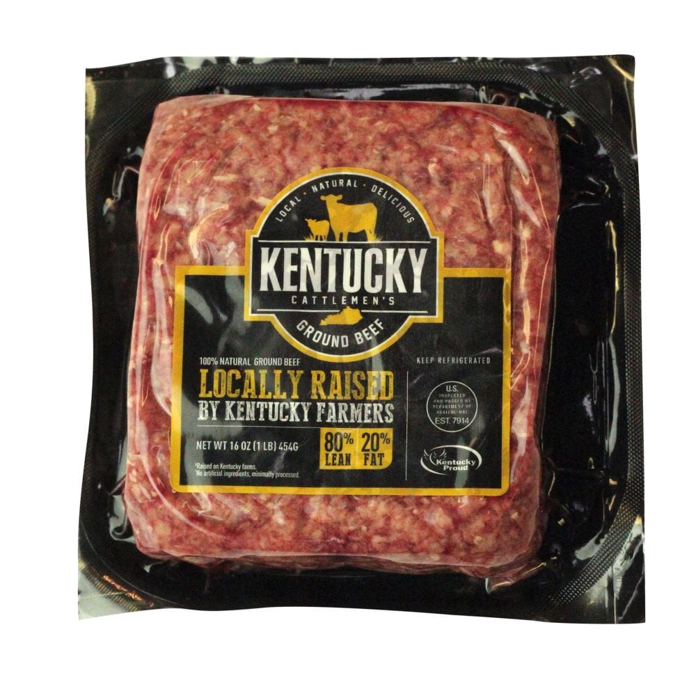 slide 3 of 3, Kentucky Cattlemen's Ground Beef 80 Percent Lean 20 Percent Fat 1-Lb Brick, 16 oz