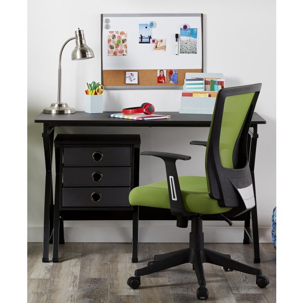 slide 8 of 10, Realspace X-Cross 48"W Computer Desk With File Cabinet, Black, 1 ct