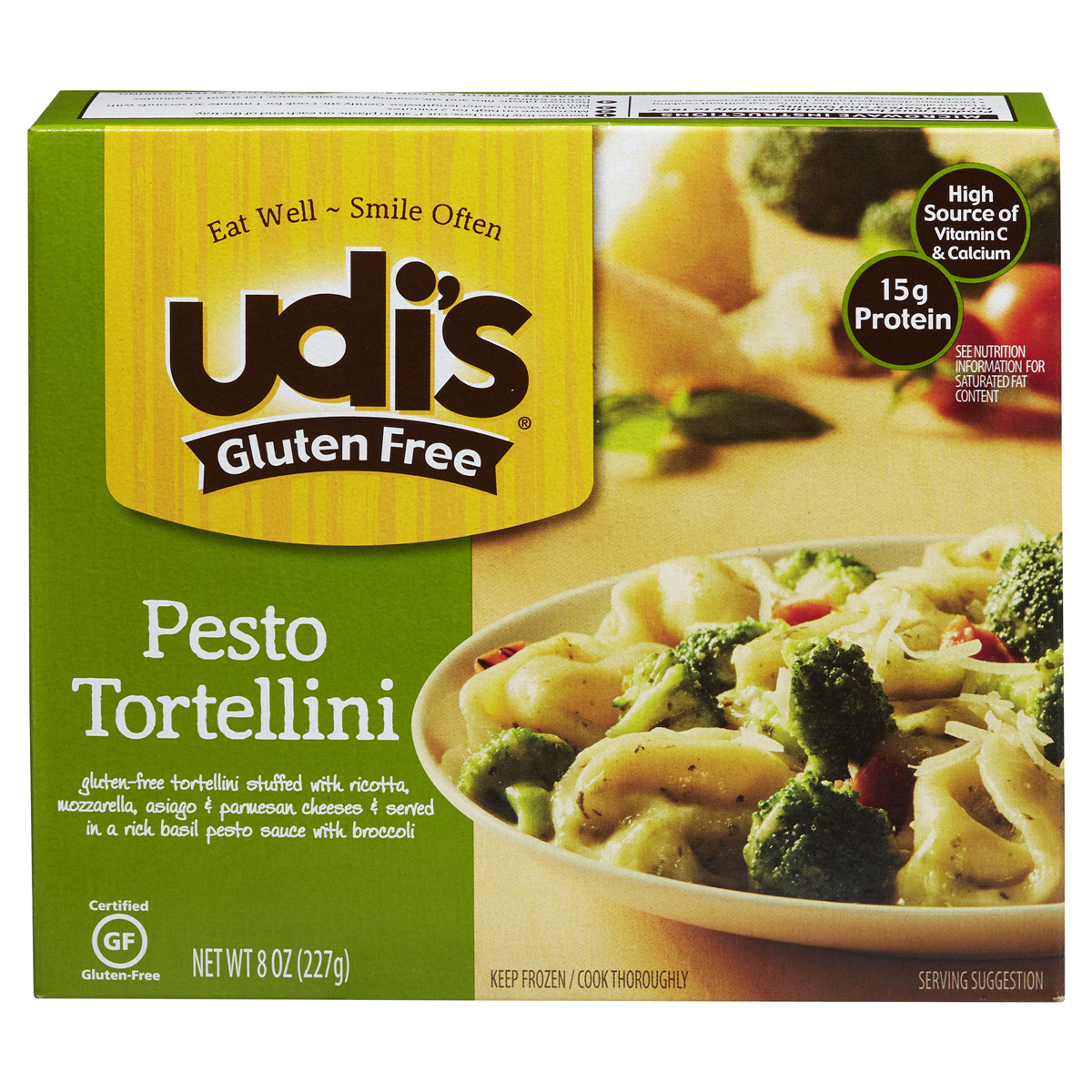 slide 1 of 1, Udi's Gluten Free Pesto Tortellini, 8 oz
