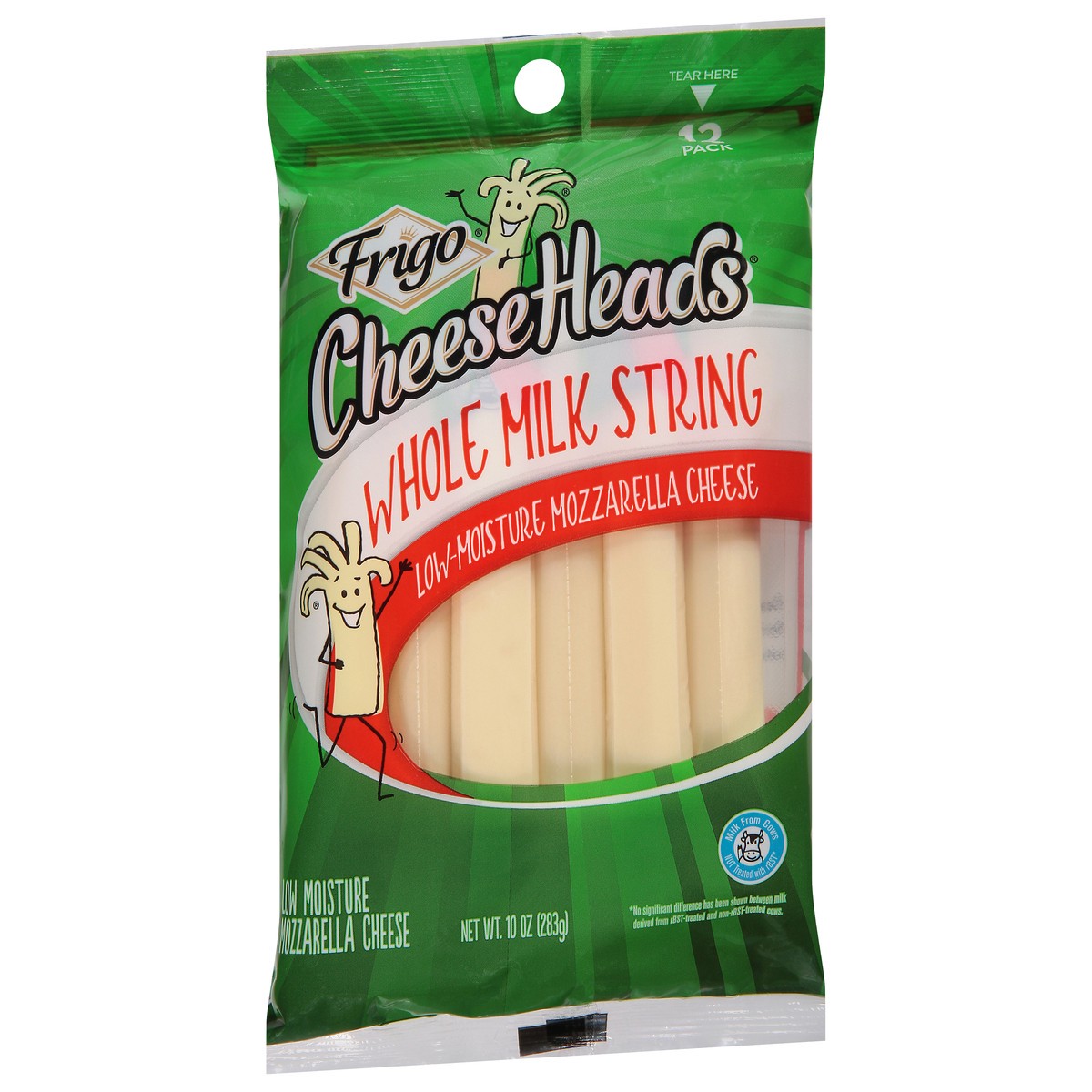 slide 10 of 13, Frigo Cheese Heads Whole Milk String Cheese 10 oz, 12 Count Bag, 12 ct