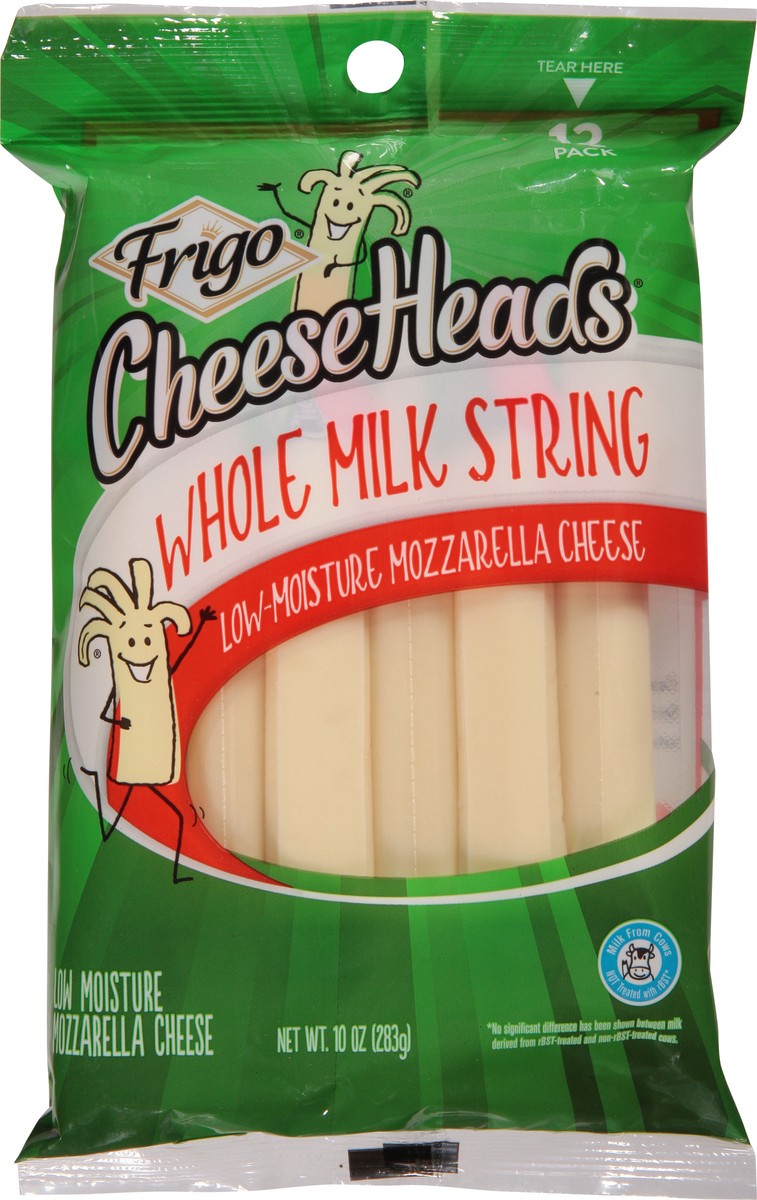 slide 12 of 13, Frigo Cheese Heads Whole Milk String Cheese 10 oz, 12 Count Bag, 12 ct