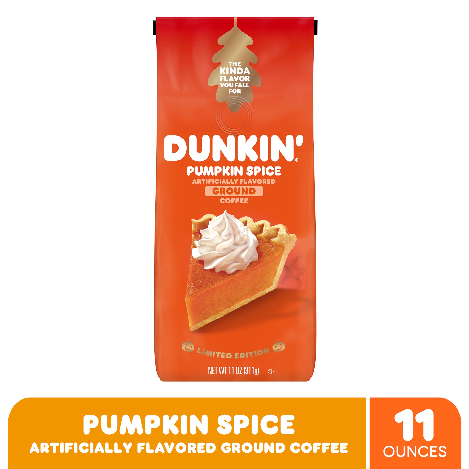 slide 2 of 6, Dunkin' Pumpkin Spice Ground Coffee, Limited Edition Fall Coffee- 11 oz, 11 oz