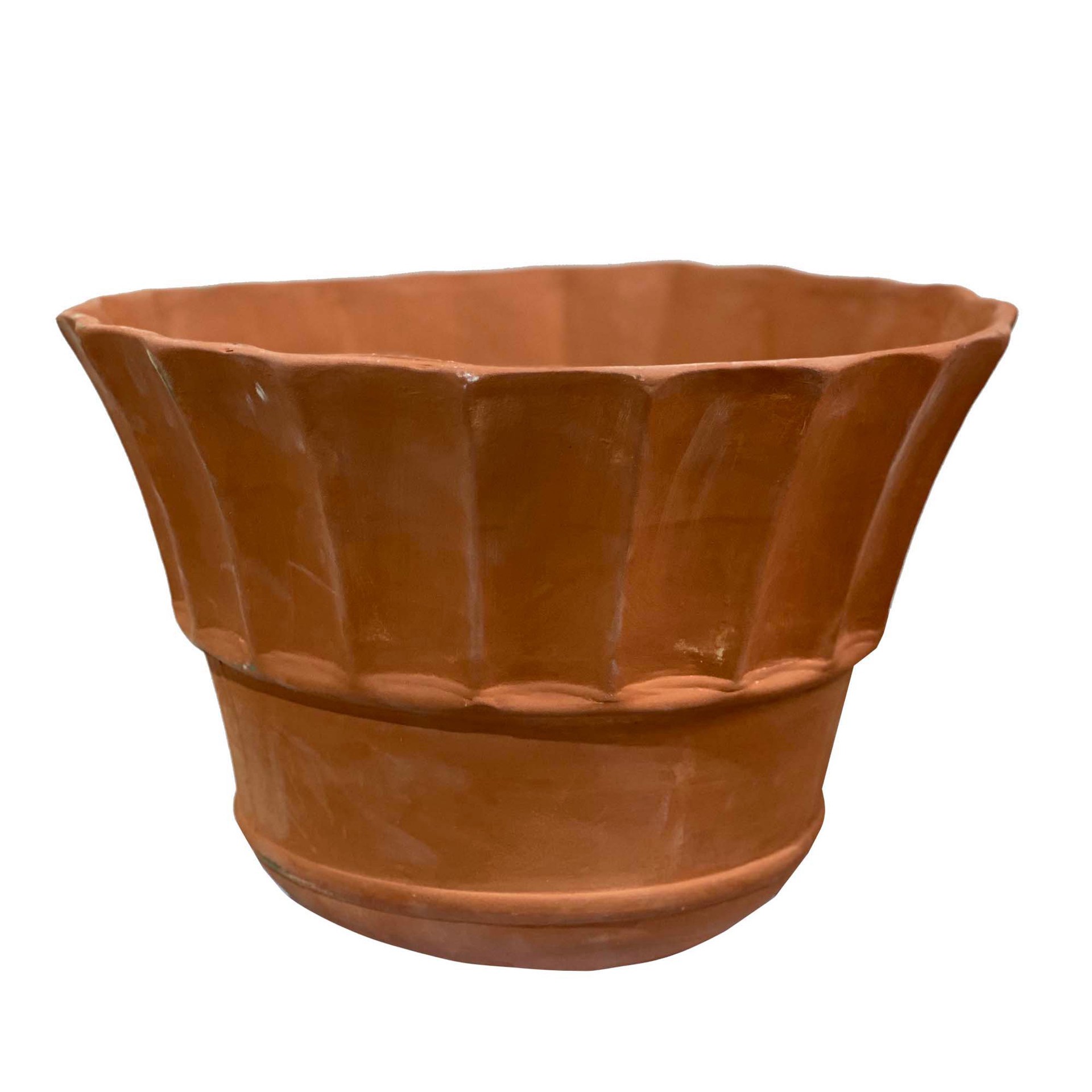 slide 1 of 1, Blue Orange Pottery Scalloped Italiano Planter, 1 ct