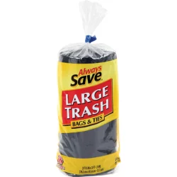 Always Save Large Trash Bags & Ties