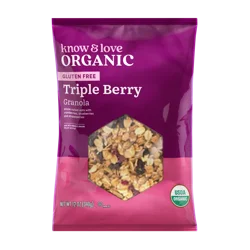 Know & Love Organic Grain Free Triple Berry Granola 12 Ounces